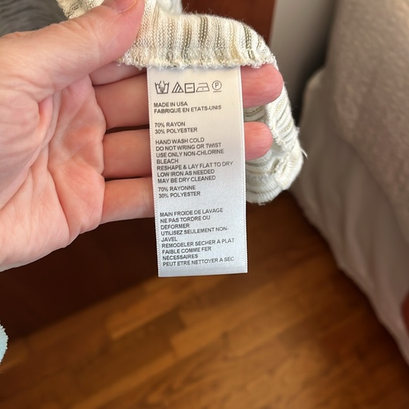 One size White Striped Anthropologie Cardigan - Picture 5 of 6